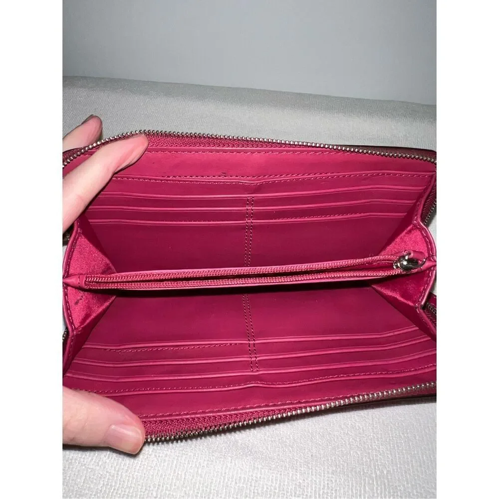 Vintage Pink Coach Wristlet Billfold Wallet OS - Picture 5 of 7